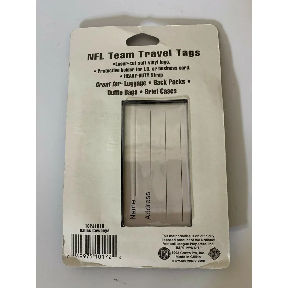 New Dallas Cowboys Travel Bag Tag Luggage ID Tag Team Colors NFL‎